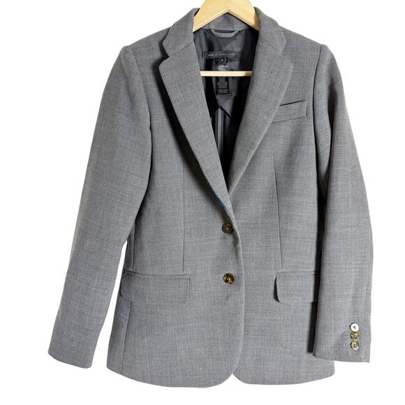 Marc by Marc Jacobs Gray Wool Two Button Office Blazer Jacket 4 - Picture 1 of 6